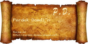 Perdek Domán névjegykártya